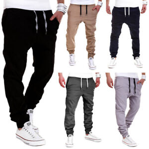 Herren Jogger Chino Hose Jogger Jeans Cargohose Jogginghose Low Crotch Pants NEU