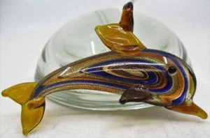 Handblown Glass Dolphin Pendant  Dichroic Glass Pendant -Sea Ocean Pretty 1 - Picture 1 of 3