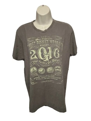 2016 Walt Disney Where Magic Lives Four Parks One World Mujer M Camiseta Gris Foto 1 de 4
