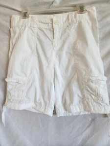 Ann Taylor Loft Women's Cargo Shorts White Lofit Size 4 Active Camping Hiking - Picture 1 of 24