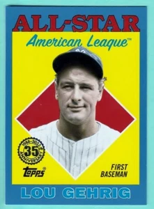 2023 Topps 1988 Topps All Star T88AS-27 Lou Gehrig Blue Yankees Legend - Picture 1 of 1