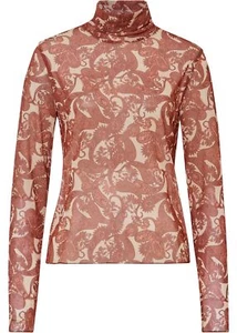 Bedrucktes Meshshirt Gr 32/34 Kieselbeige/Mandelbraun/Mokkabraun Damen Shirt Neu - Bild 1 von 1