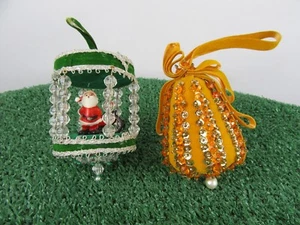 Lot of 2 Vintage Beaded Sequin Push Pin DIY Christmas Tree Ornaments Koestel? - Picture 1 of 5