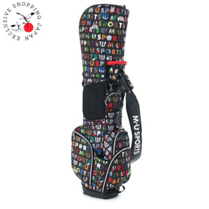 MU SPORTS Golf Logo Print Stand Cart Bag 9.5in 703J1108 Black Divider 5way New 