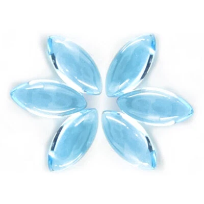 6X3MM-14X7MM NATURAL SKY BLUE TOPAZ MARQUISE SHAPE FLAT BACK CABOCHON - Image 1 of 3