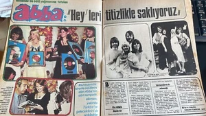 ABBA 1977 Full Turkish Magazine Sacha Distel - Imagen 1 de 2