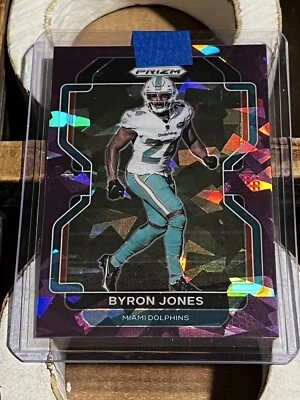 Byron Jones 2021 Panini Prizm Purple Cracked Ice Parallel /225 Dolphins #110 - Image 1 of 2