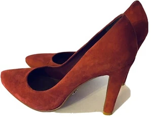 Schutz Red Suede Pointed Toe Block Classic Pumps Women’s Sze 10B Valentines EUC - Picture 1 of 12