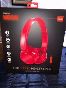 Headphones Vivitar Neon Digital Stereo With Comfort Cushion (red) - Picture 1 of 2
