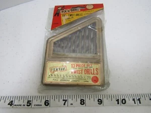 NIB OLD VINTAGE FIX N SAVE 13 PC. HIGH GRADE TWIST DRILLS TOOL - Picture 1 of 2
