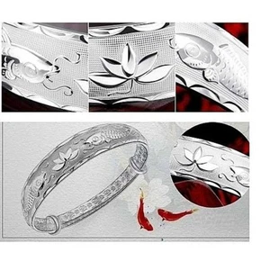  Fashion Jewelry s999 silver Beautiful Bracelet Bangle For Women - Picture 1 of 1