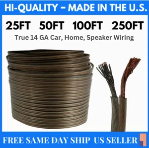 Pure Copper Speaker Wire for Car/Home, 14GA AWG, 25 50 100 250 FT - MADE IN USA - Picture 1 of 4