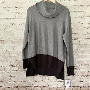 Adyson Parker Womens Cowl Neck Pullover Sweater Size L Gray NWT - Picture 1 of 6