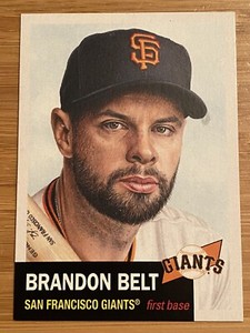 SFGiants BRANDON BELT Living Cd#484, Facsimile Auto Card Back, Free Toploader/Sv