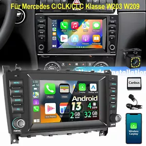 Android 13 Carplay Autoradio Kamera Für Mercedes Benz C/CLC Klasse W203 W209 - Bild 1 von 16
