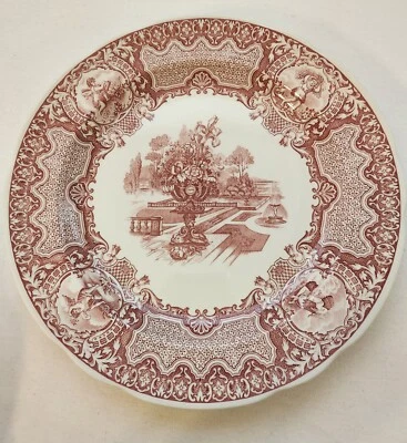 Spode Archive Collection Victorian Series Seasons Red Pink Dinner Plate - Image 1 of 4