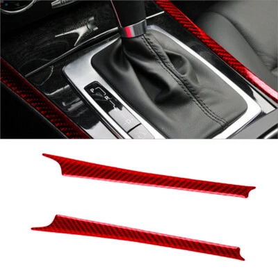 Cubierta de panel lateral de cambio de marchas de fibra de carbono roja para Mercedes-Benz W204 2007-13 Foto 1 de 4