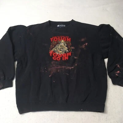 Big Dogs  Mens 1X navy  Embroidered Fire Dog Sweater distressed tough - Image 1 of 4