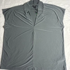 Buffalo Ladies' V-Neck Short Sleeve Blouse Green Sedona Sage XL - Picture 1 of 6