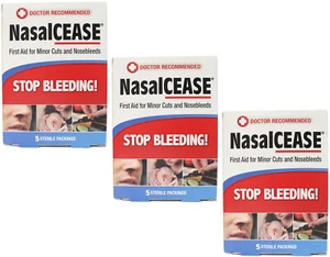 3 Pack of NASALCEASE FOR NOSEBLEEDS 5/BX 1EA - Picture 1 of 5