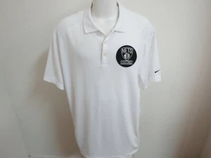 M-XL White NETS Nike Dri-Fit Men's db #57Z Polo Shirt - Picture 1 of 11