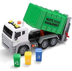 Sounds /& Lights Electric Drill 4 TRASH CANS /& 40 FLASH CARDS for Learning 1:12 SCALE Push /& Go Road Signs Set Recycling Truck for boys ages 4 5 6 7 8 + 71 PCS Take Apart Garbage Truck Playset