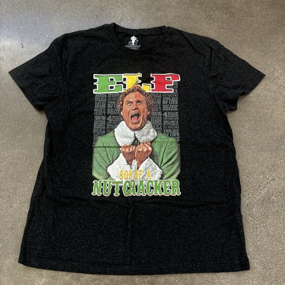 Elfo Hijo de un Cascanueces Navidad Camiseta Negro Talla L Foto 1 de 4