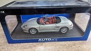 AutoART 1/18 scale diecast model Porsche boxter in Silver in VGC boxed