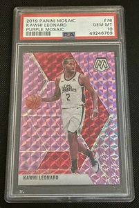 2019-20 Panini Mosaik Kawhi Leonard lila Preis #/49 Clippers PSA 10 EDELSTEINE NEUWERTIG - Bild 1 von 2