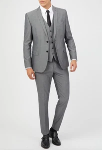 Barely USED Limehaus Grey Tonic 3 Piece Suit 40R Wedding Formal Business - Picture 1 of 7