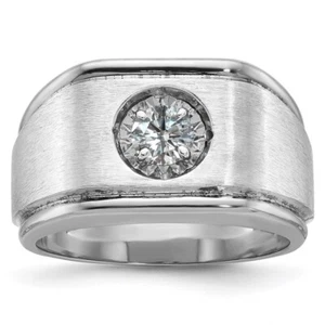 0,65 Karat Labor gewachsen - CVD Diamant zweifarbig Solitär Hochzeit Herren Ring 14K Gold - Bild 1 von 4
