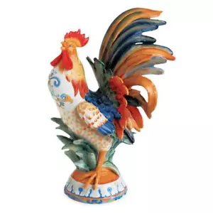 Ricamo Rooster Figurine 20.5 in. Farmhouse-Inspired Earthenware Hand Painted - Picture 1 of 12