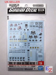 Calcomanía Bandai Gundam GD-136 para Gunpla multiuso 1/144 Gundam Side Stories - Imagen 1 de 1
