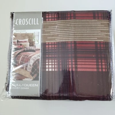 Пододеяльник CROSCILL Full Queen Wagner в клетку паприка - Изображение 1 из 3