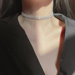 Fashion Simple Full Rhinestones Choker Necklace for Women,Jewelry Gifts - Picture 1 of 5