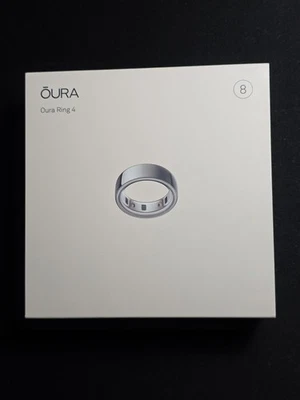 Oura Ring 4, Smart Ring Activity Tracker, Silver US Size 8 **BRAND NEW, SEALED** - Image 1 of 4