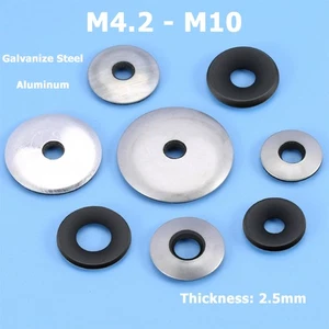 M4.2 - M10 EPDM Rubber Galvanize Steel / Aluminum Sealing Waterproof Washers - Picture 1 of 7