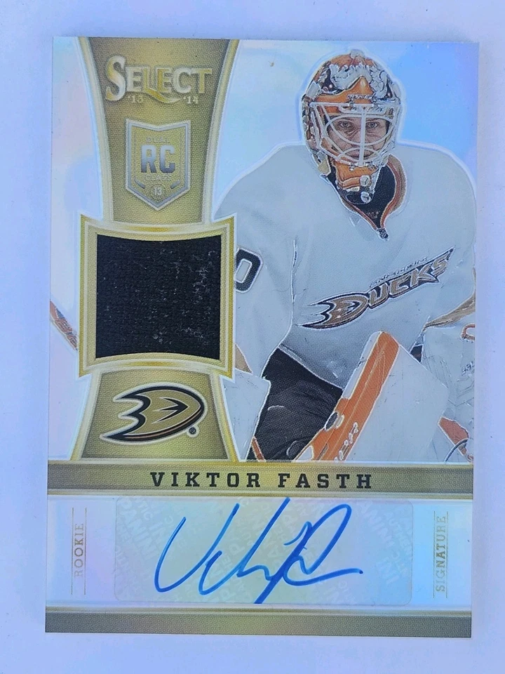 2013/14 Panini Select Hockey Rookie Jersey Auto Viktor Fasth PRIZM #/99 RC - Image 1 of 1