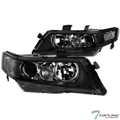 Topline For 2004-2008 Acura TSX JDM Projector Headlights Signal Nb - Black Clear - Image 1 of 4