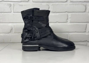 A.S. 98 Airstep ankle Leather boot SZ EU 40 US 9 UK 7 black ZIP - Picture 1 of 12