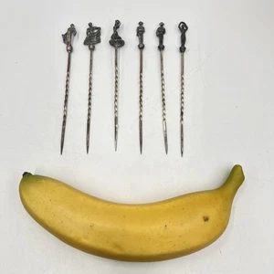 Vintage Sterlingsilber Cocktail Plektren Set Spanien Matador Flamenco Tänzerin Bargeschirr - Bild 1 von 10