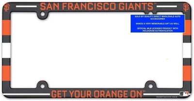 SF GIANTS BASEBALL  ✅ AUTHENTIC MLB Plastic License Plate Frame 🚚💨BEST GIFT 🎁 - Image 1 of 2