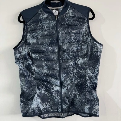 Chaleco acolchado Nike Aeroloft 800 azul gris camuflaje cremallera completa talla XLarge para mujer Foto 1 de 4