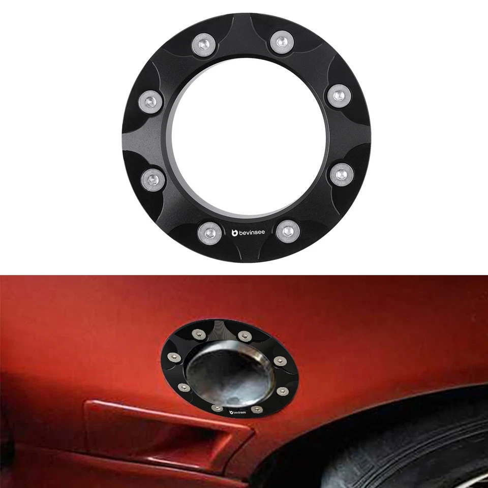 Bisel de salida de guardabarros de tubo de 3,1" negro anodizado para Nissan Titan para Toyota Tundra Foto 1 de 4