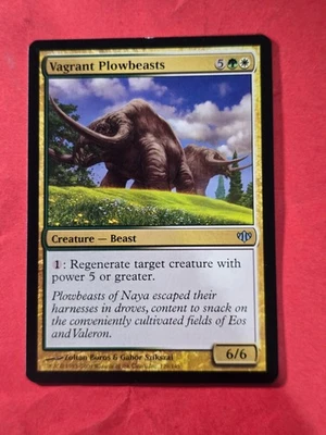 2009 Magic The Gathering Conflux #129 Vagrant Plowbeasts, UC, NF, cd3 - Image 1 of 3