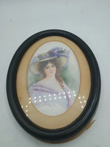  Mini Framed Cameo Victorian Lady Vtg 7"X9" See Back 2 Broken Prongs - Picture 1 of 7