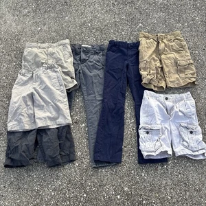 Lot Of 7 Size Small 8 Boys Youth Kids Cargo Shorts And Uniform Chinos Pants - Picture 1 of 10