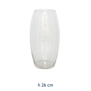 Vaso portafiori Amarillide vetro trasparente cm 26 h design bombato - RagStore - Foto 1 di 1