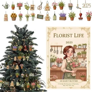 2025 Florist Life Christmas Countdown Flower Decoration 24 Day 2D Bouquet Decor - Picture 1 of 7