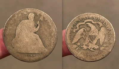 1877 S Seated Liberty Silver Half Dollar 50c Type Coin - Lowball, PO1 Candidate? - Image 1 of 4